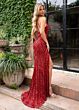 Rachel Allan 70699 Strappy Back Halter Neck Dress