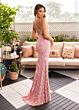 Rachel Allan 70901 Plunging Neckline High Slit Dress