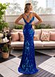 Rachel Allan 70901 Plunging Neckline High Slit Dress