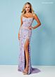 Rachel Allan 70002 Scallop Scoop Neck High Slit Dress