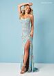 Rachel Allan 70002 Scallop Scoop Neck High Slit Dress