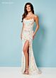 Rachel Allan 70002 Scallop Scoop Neck High Slit Dress