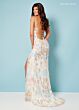 Rachel Allan 70002 Scallop Scoop Neck High Slit Dress