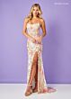 Rachel Allan 70002 Scallop Scoop Neck High Slit Dress