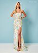 Rachel Allan 70002 Scallop Scoop Neck High Slit Dress
