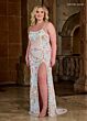 Rachel Allan 70002 Scallop Scoop Neck High Slit Dress