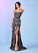 Rachel Allan 70002 Scallop Scoop Neck High Slit Dress