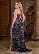 Rachel Allan 70002 Scallop Scoop Neck High Slit Dress