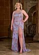 Rachel Allan 70002 Scallop Scoop Neck High Slit Dress