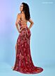 Rachel Allan 70002 Scallop Scoop Neck High Slit Dress