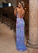 Rachel Allan 70002 Scallop Scoop Neck High Slit Dress