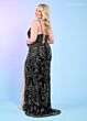 Rachel Allan 70002 Scallop Scoop Neck High Slit Dress