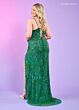 Rachel Allan 70002 Scallop Scoop Neck High Slit Dress