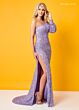 Rachel Allan 70171 One-Shoulder Bishop Sleeve Dress