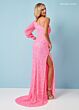 Rachel Allan 70171 One-Shoulder Bishop Sleeve Dress