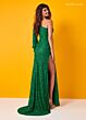 Rachel Allan 70171 One-Shoulder Bishop Sleeve Dress