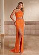 Rachel Allan 70186 Asymmetric Neck Side Cutaway Dress