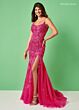 Rachel Allan 70275 Spaghetti Strap Illusion Side Dress