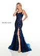 Rachel Allan 70275 Spaghetti Strap Illusion Side Dress