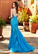 Rachel Allan 70275 Spaghetti Strap Illusion Side Dress