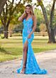 Rachel Allan 70279 Lace-Up Open Back Sequin Dress