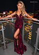 Rachel Allan 70279 Lace-Up Open Back Sequin Dress