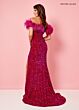 Rachel Allan 70280 Off-The-Shoulder Neck Feather Dress