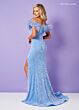 Rachel Allan 70280 Off-The-Shoulder Neck Feather Dress