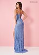 Rachel Allan 70286 Beaded Fringe Scoop Neck Dress