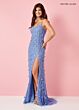 Rachel Allan 70286 Beaded Fringe Scoop Neck Dress