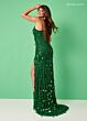 Rachel Allan 70286 Beaded Fringe Scoop Neck Dress