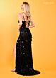 Rachel Allan 70286 Beaded Fringe Scoop Neck Dress