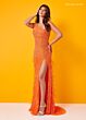 Rachel Allan 70287 One-Shoulder Feather Skirt Dress