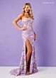 Rachel Allan 70288 Floral Applique Illusion Corset Bodice Dress