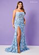 Rachel Allan 70288 Floral Applique Illusion Corset Bodice Dress
