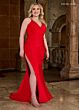 Rachel Allan 70289 Tassel-Tie Back Ruched Dress