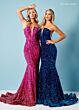 Rachel Allan 70293 Strapless Ombre Velvet Sequin Dress