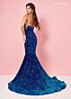 Rachel Allan 70293 Strapless Ombre Velvet Sequin Dress