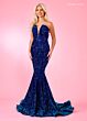 Rachel Allan 70293 Strapless Ombre Velvet Sequin Dress