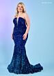 Rachel Allan 70293 Strapless Ombre Velvet Sequin Dress