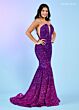 Rachel Allan 70293 Strapless Ombre Velvet Sequin Dress