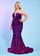 Rachel Allan 70293 Strapless Ombre Velvet Sequin Dress