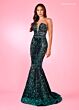 Rachel Allan 70293 Strapless Ombre Velvet Sequin Dress