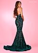 Rachel Allan 70293 Strapless Ombre Velvet Sequin Dress