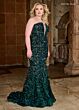 Rachel Allan 70293 Strapless Ombre Velvet Sequin Dress