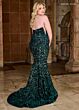 Rachel Allan 70293 Strapless Ombre Velvet Sequin Dress