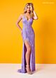 Rachel Allan 70295 Off-The-Shoulder Feather Strap Halter Neck Dress