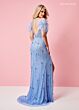 Rachel Allan 70295 Off-The-Shoulder Feather Strap Halter Neck Dress