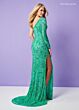 Rachel Allan 70301 One-Shoulder Long Sleeve Column Dress