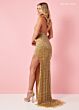 Rachel Allan 70304 Halter Neck Beaded Fringe Dress
